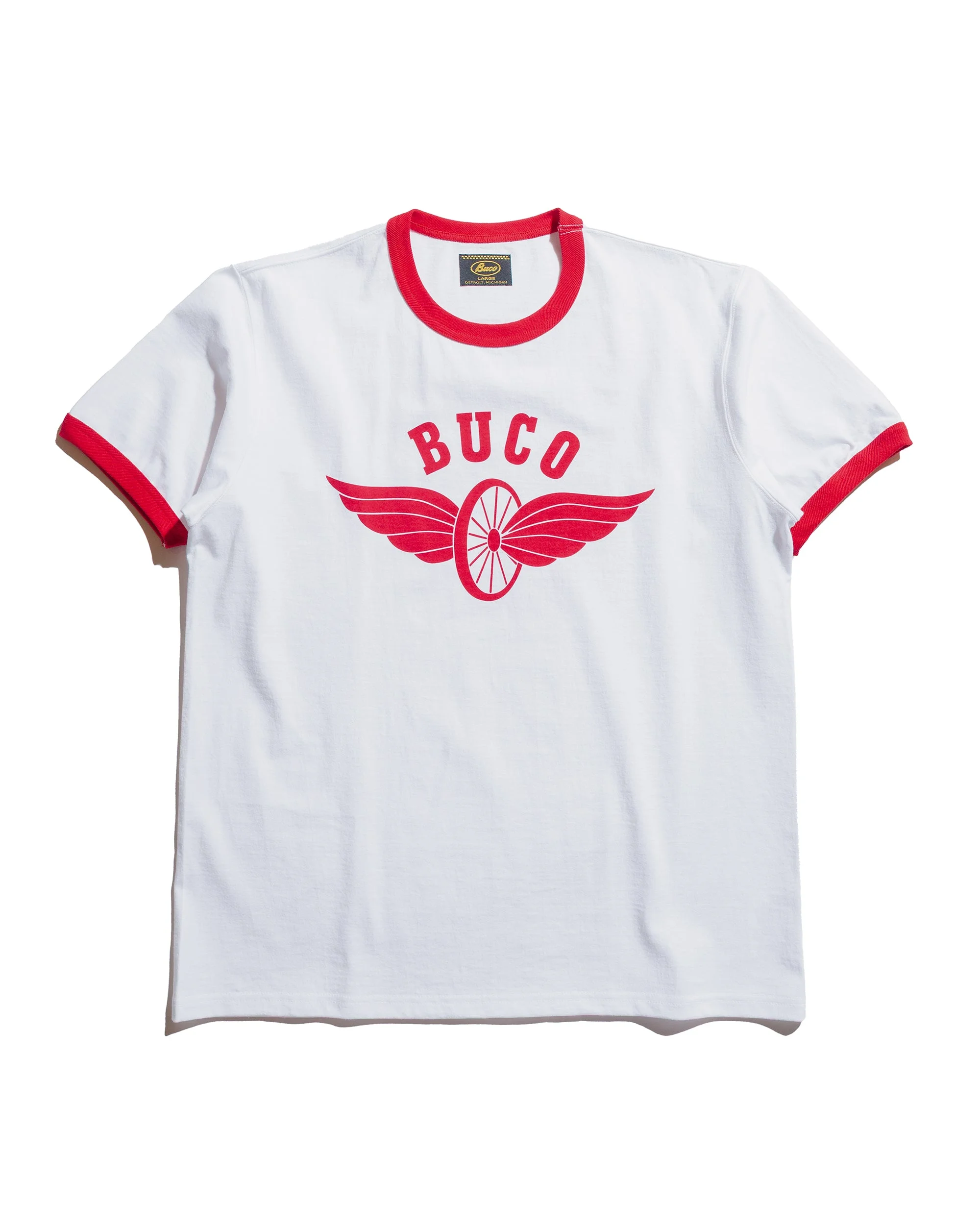 BC25004 Buco Tee / Flying Wheel White/Red - 1