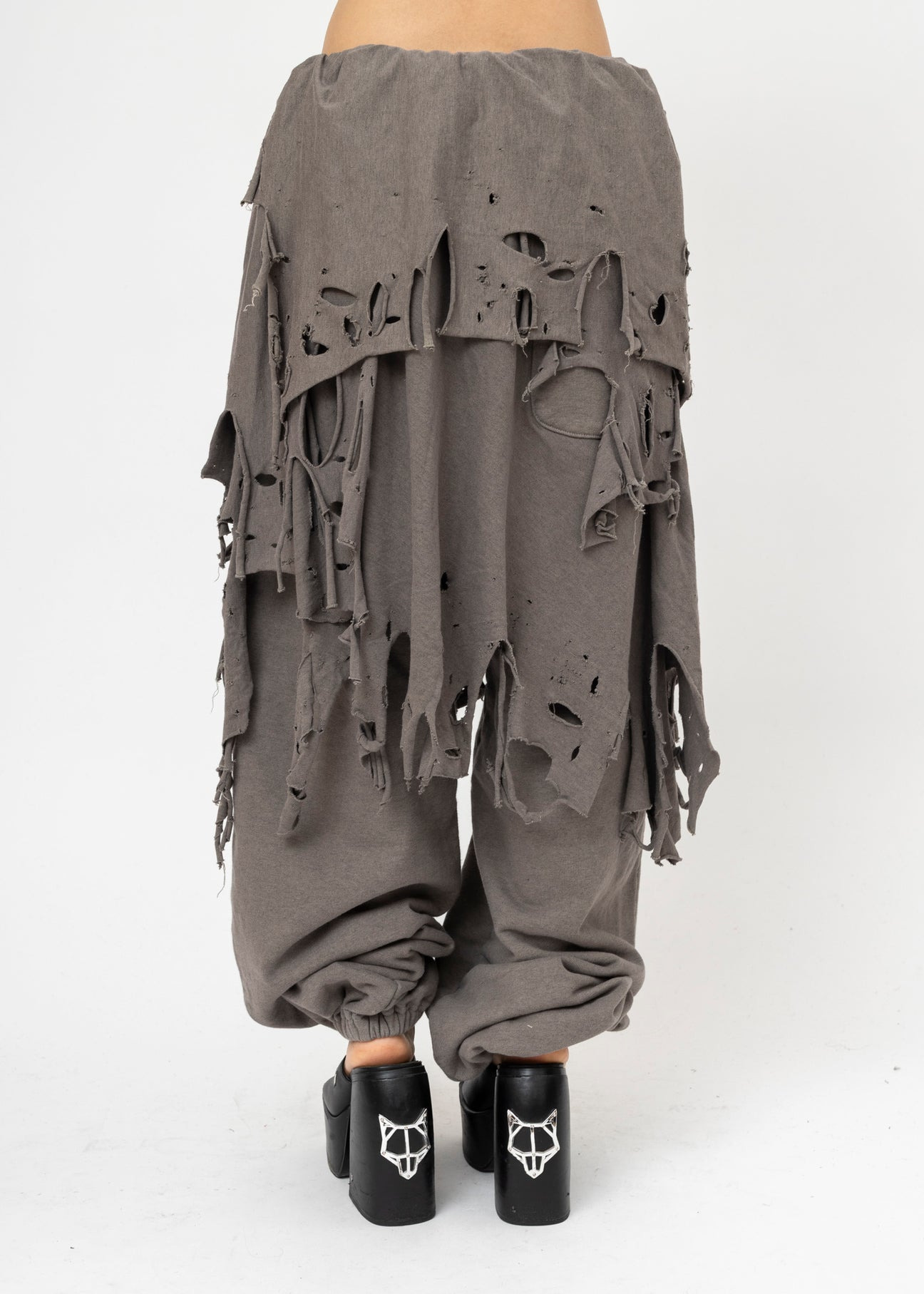 GREY DOUBLET PHANTOM FRAYED SWEATPANTS - 3