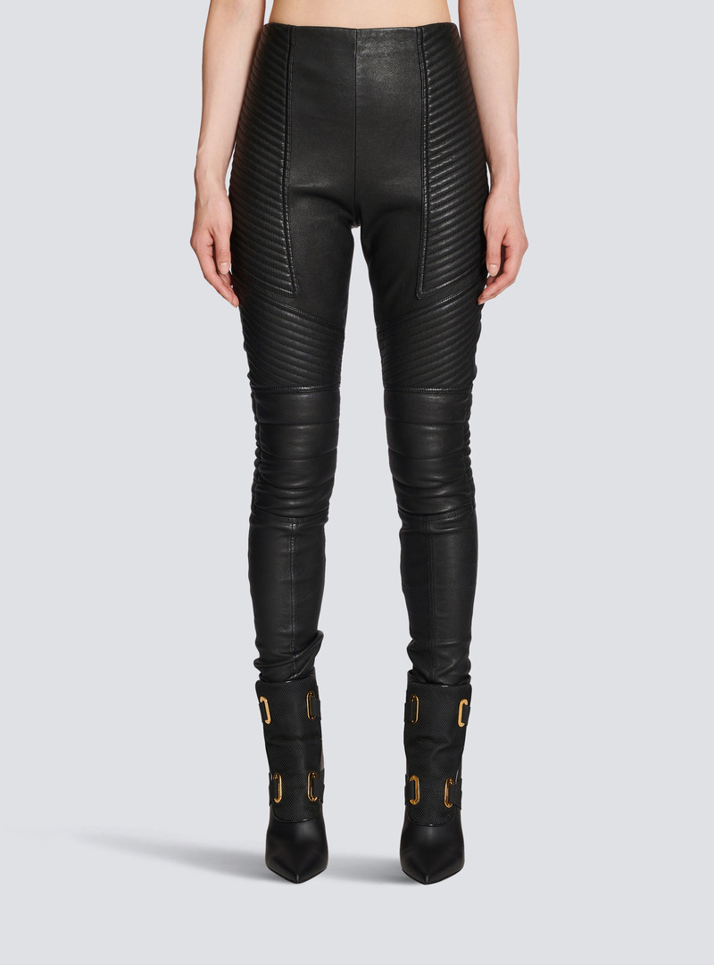 Slim-fit leather trousers 5