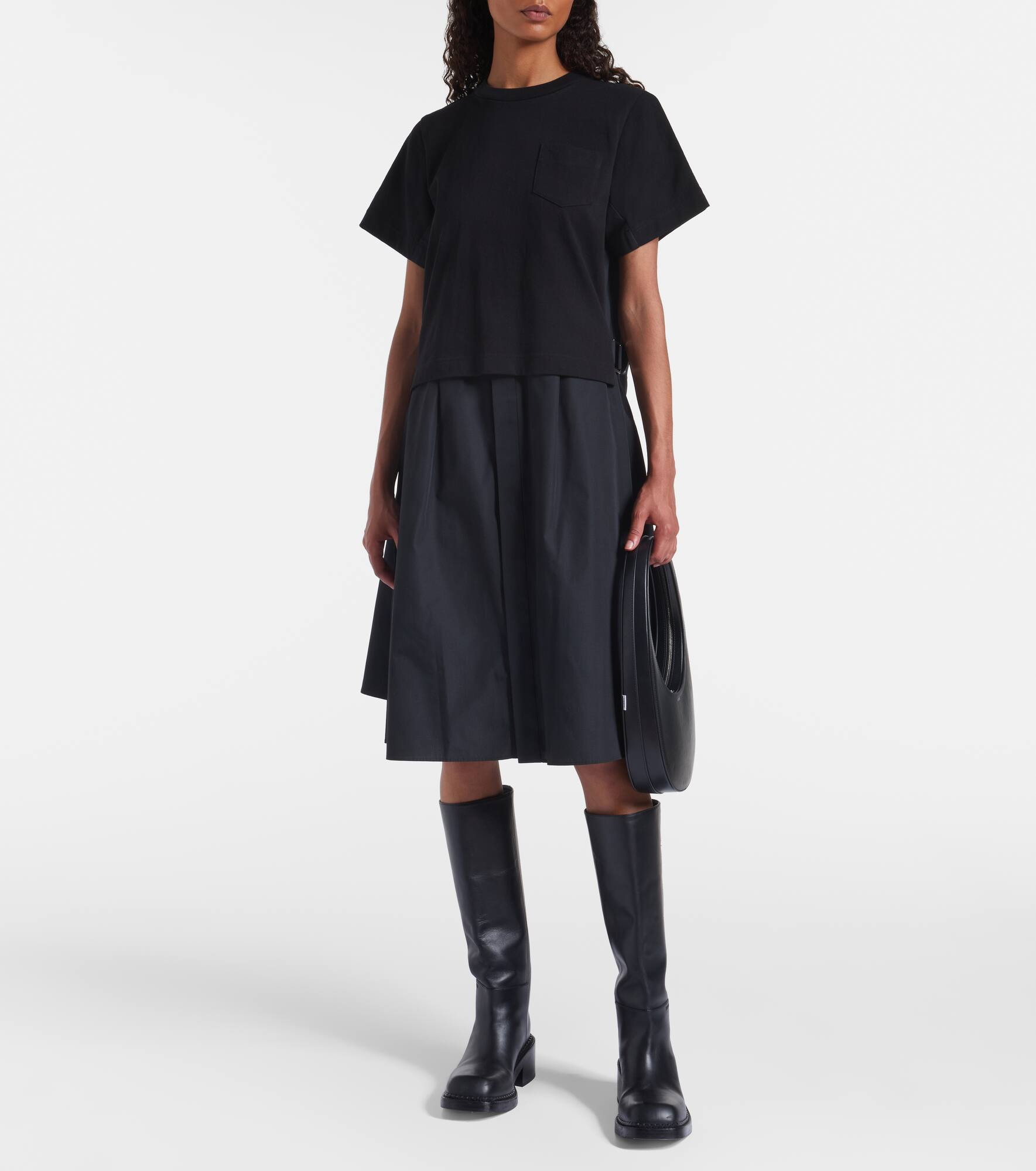 Cotton poplin and jersey maxi dress - 2