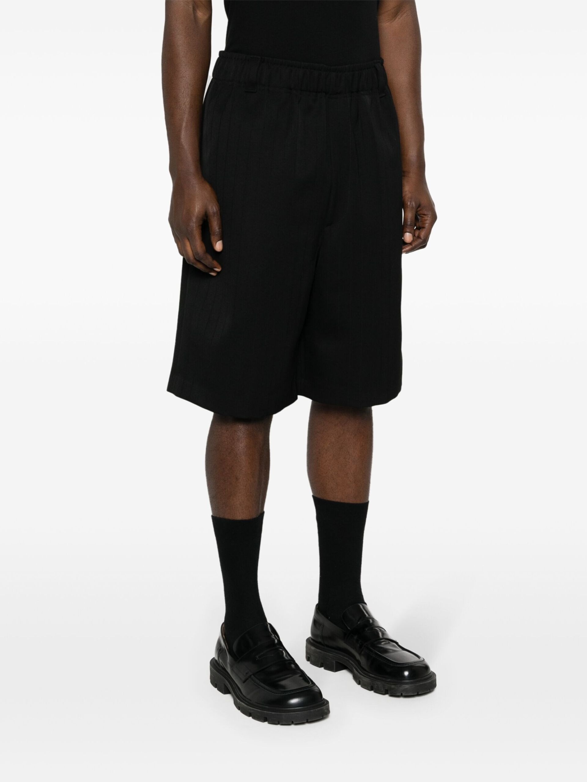Black Le Bermuda Juego Wool Shorts - 3