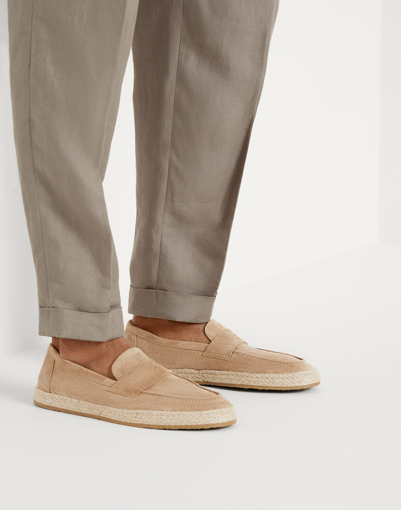 Suede loafer sneakers with rope insert 5