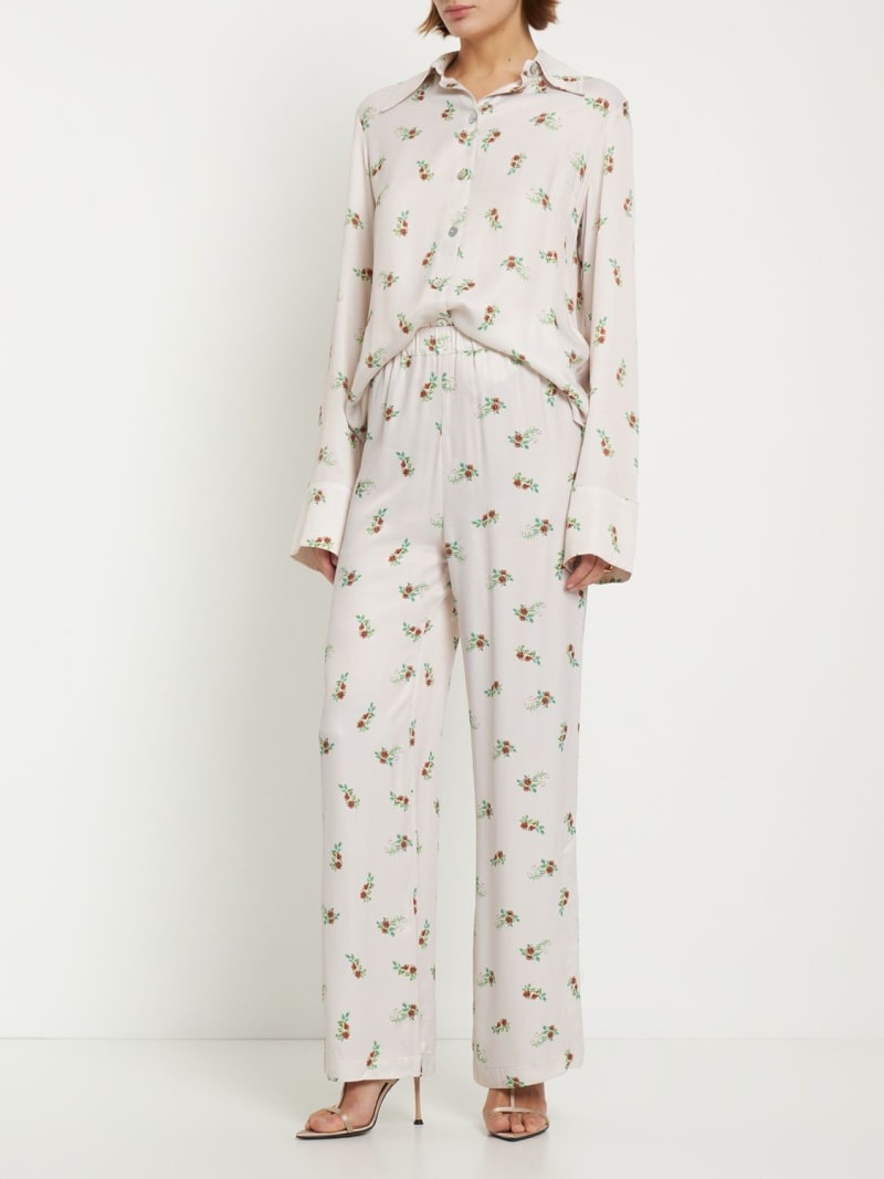 SLEEPER Blossom printed viscose straight pants outlook