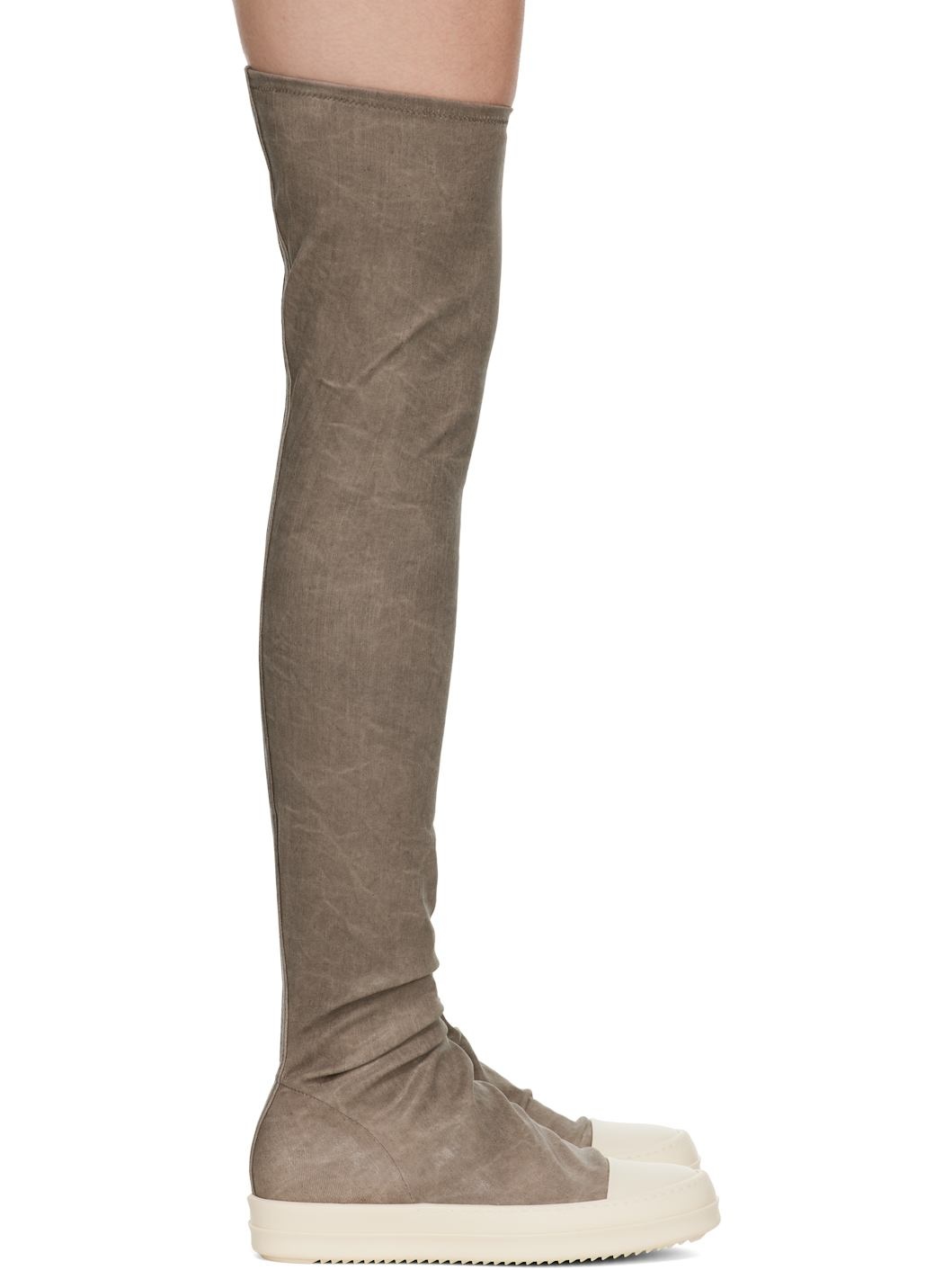 Gray Porterville High Sock Sneaks Tall Boots - 1