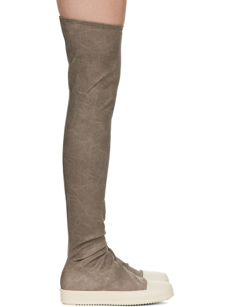 Gray Porterville High Sock Sneaks Tall Boots 1