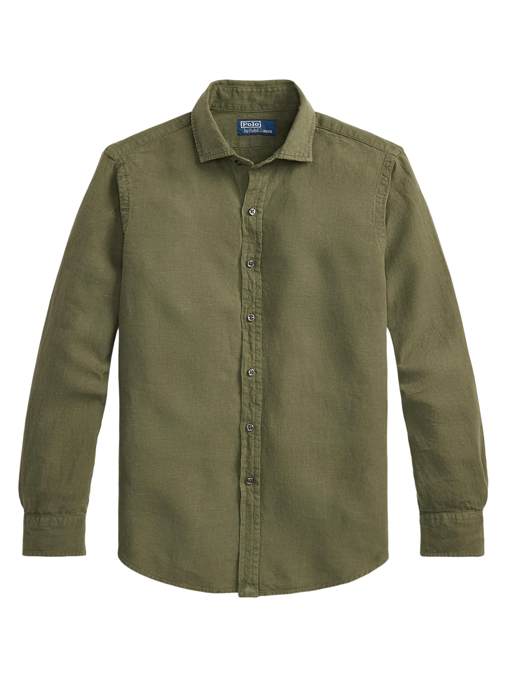 Men's Linen Button-Front Shirt - New Olive - 1