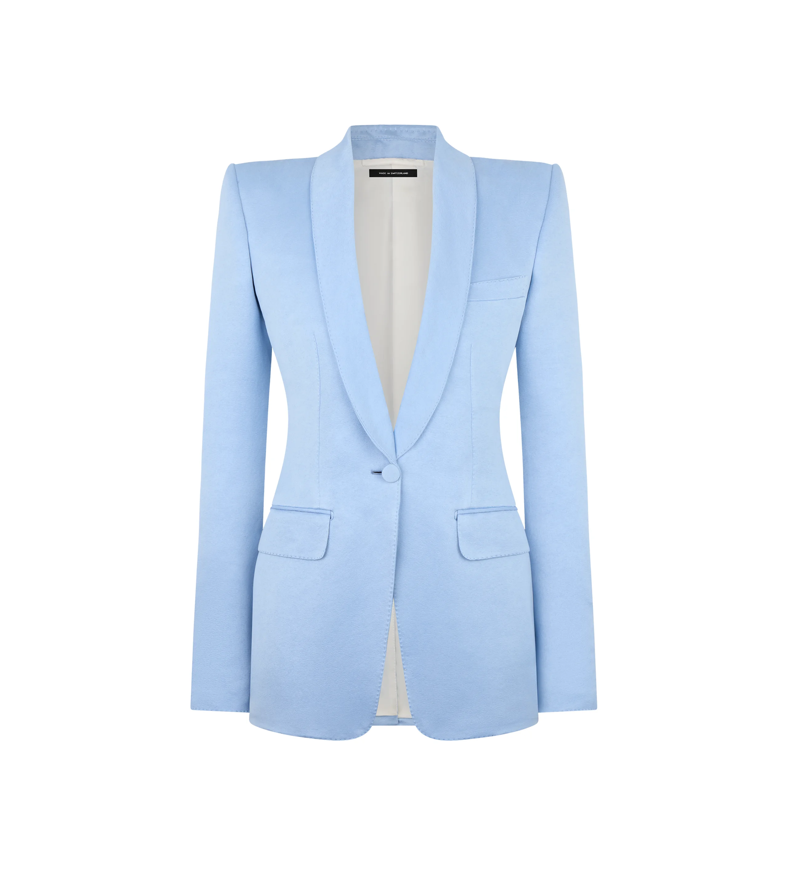 COTTON SILK BLEND SINGLE BREASTED SHAWL LAPEL JACKET - 1