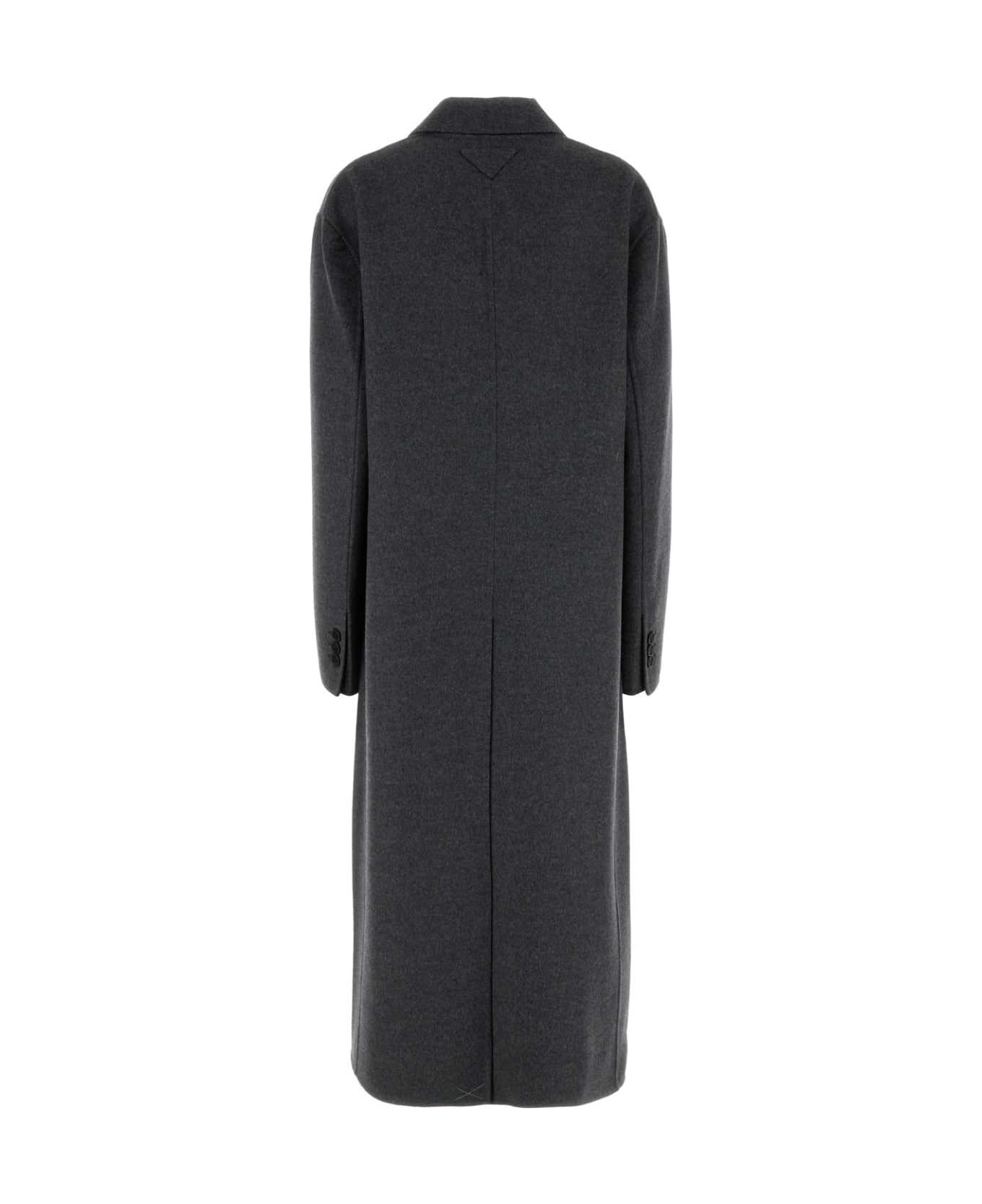 Dark Grey Wool Blend Coat - 2