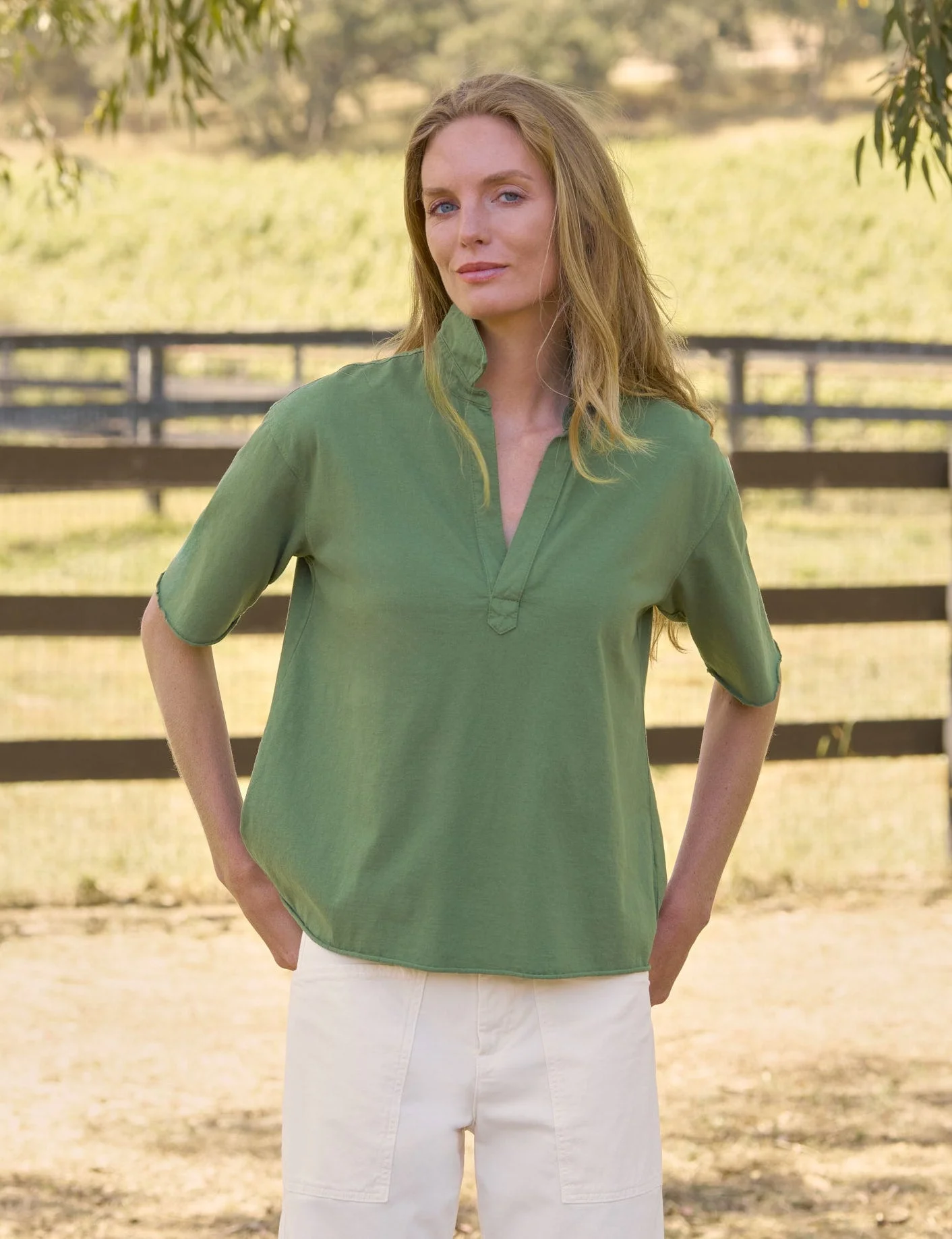 Short-Sleeve Popover Henley - 1