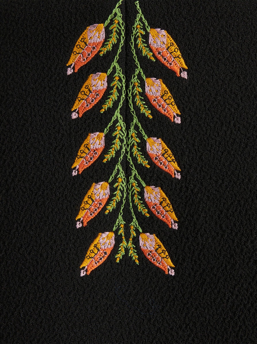 SHEATH SKIRT WITH FOLIAGE EMBROIDERY - 6