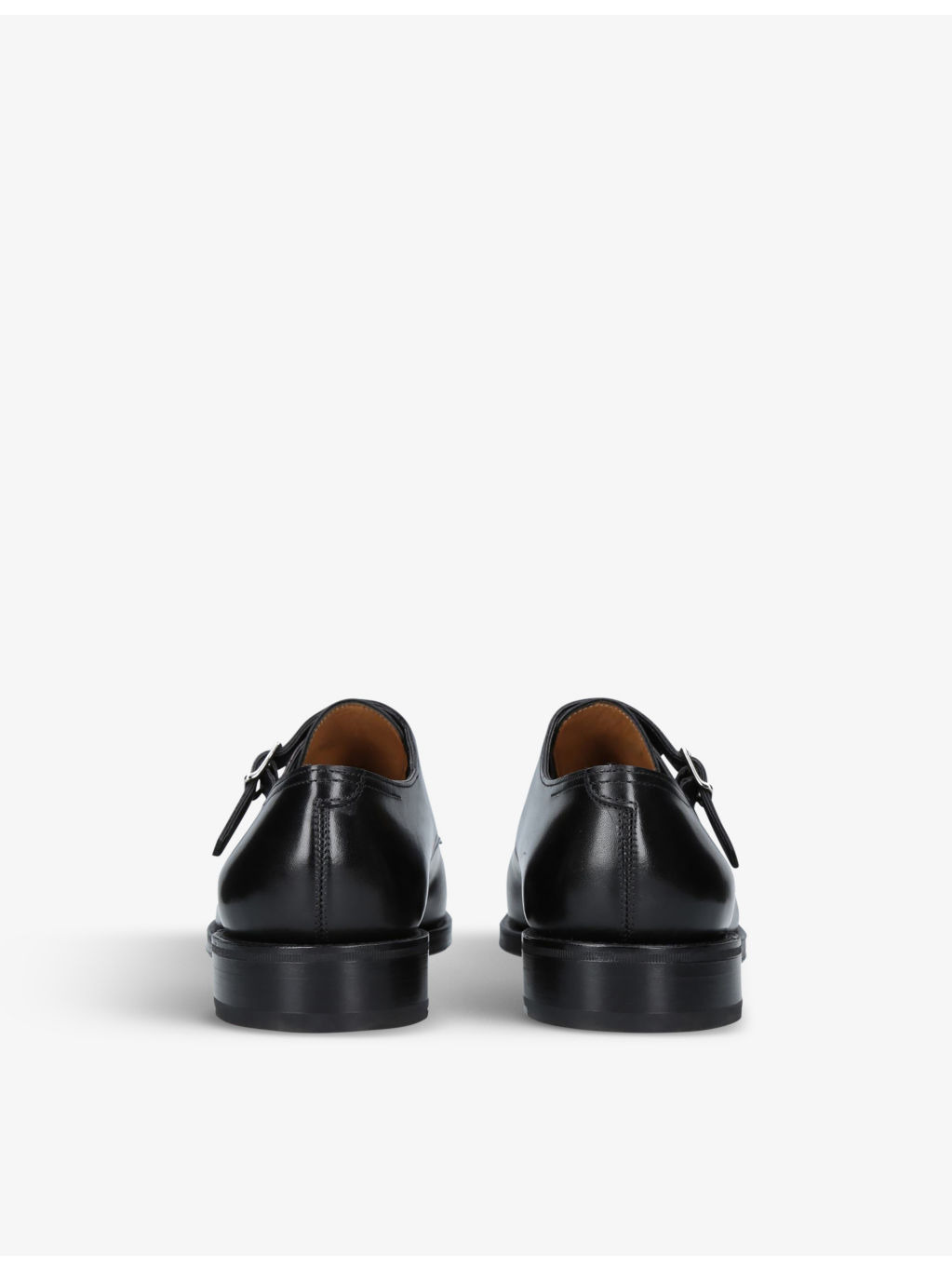 William double-buckle leather monk shoes - 4