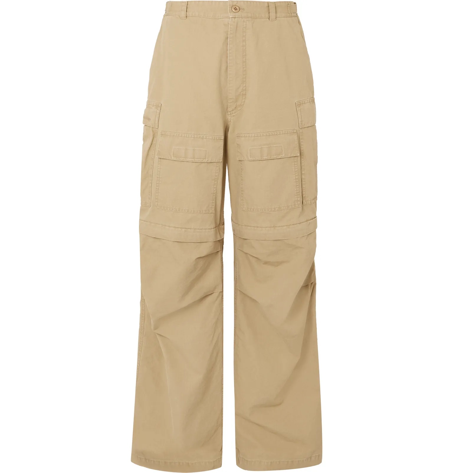 Wide-Leg Convertible Cotton-Ripstop Cargo Trousers - 1