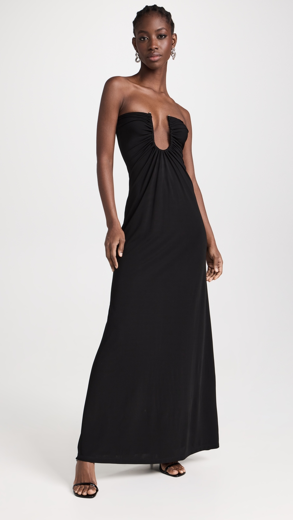 Arced Palm Strapless Dress - 1