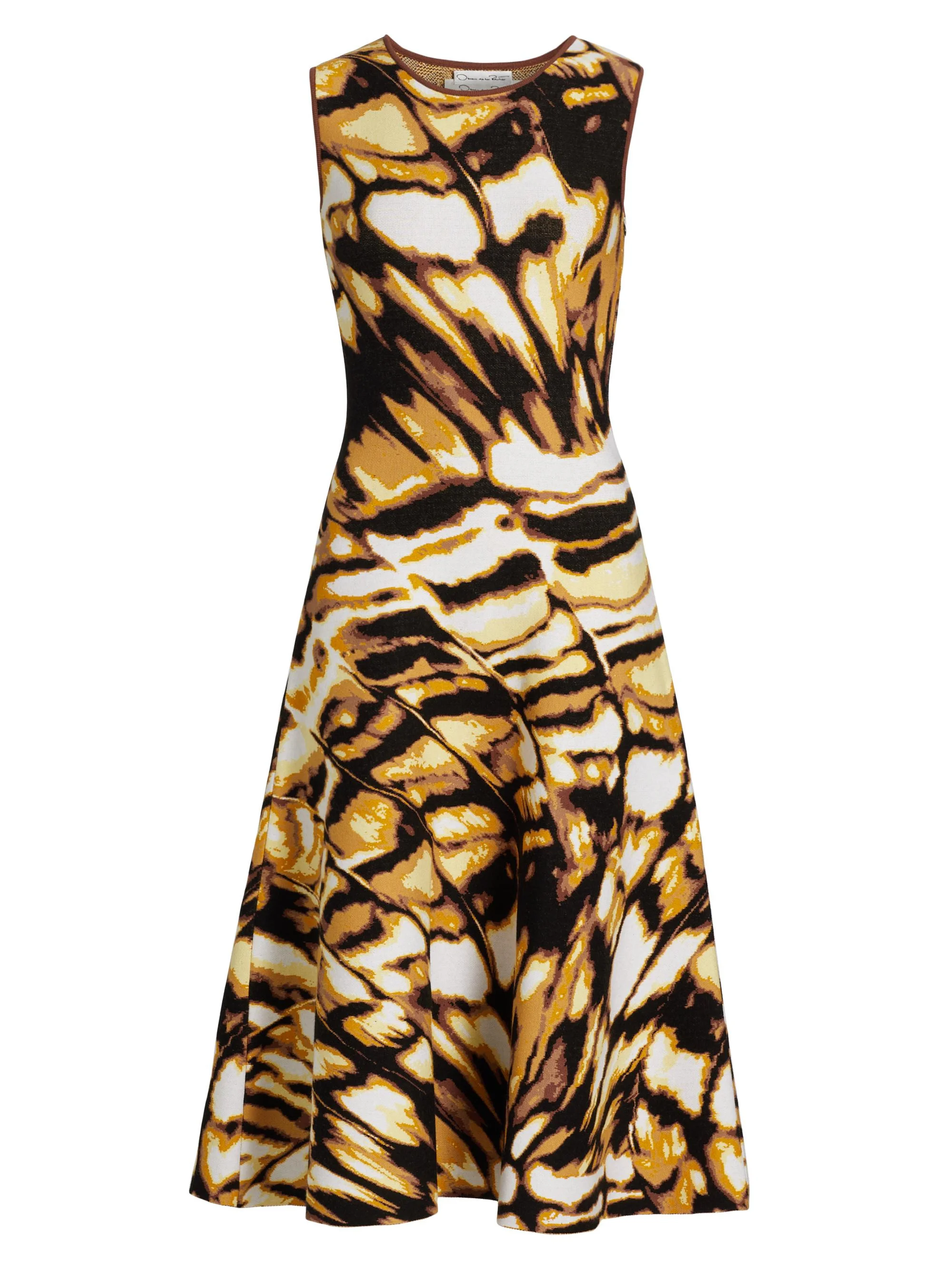 Women's Butterfly Jacquard-Knit Crewneck Midi-Dress - Black Multi - 1