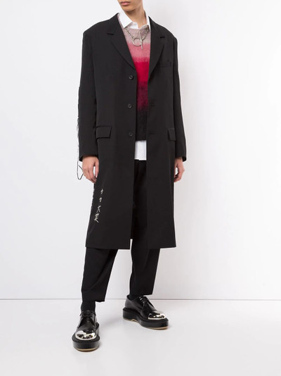 Yohji Yamamoto embroidered tuxedo wool coat outlook