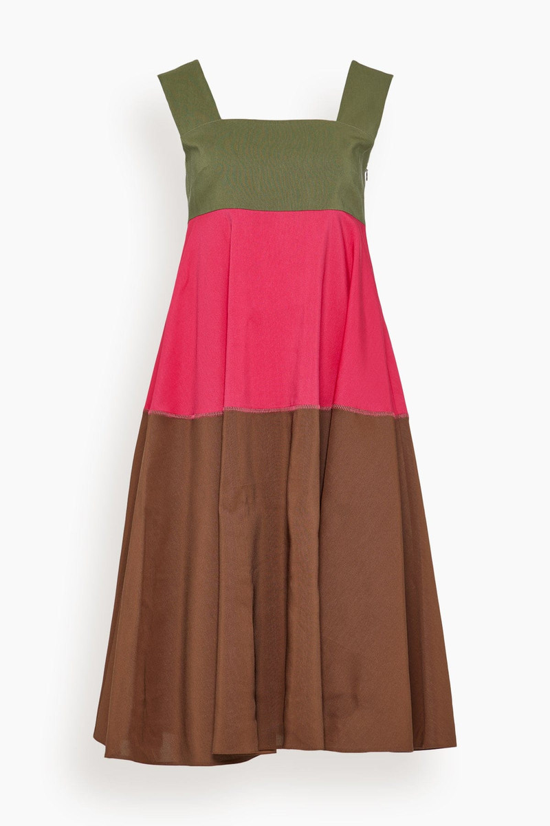 Raw Viscose Ramie Dress in Tobacco 1