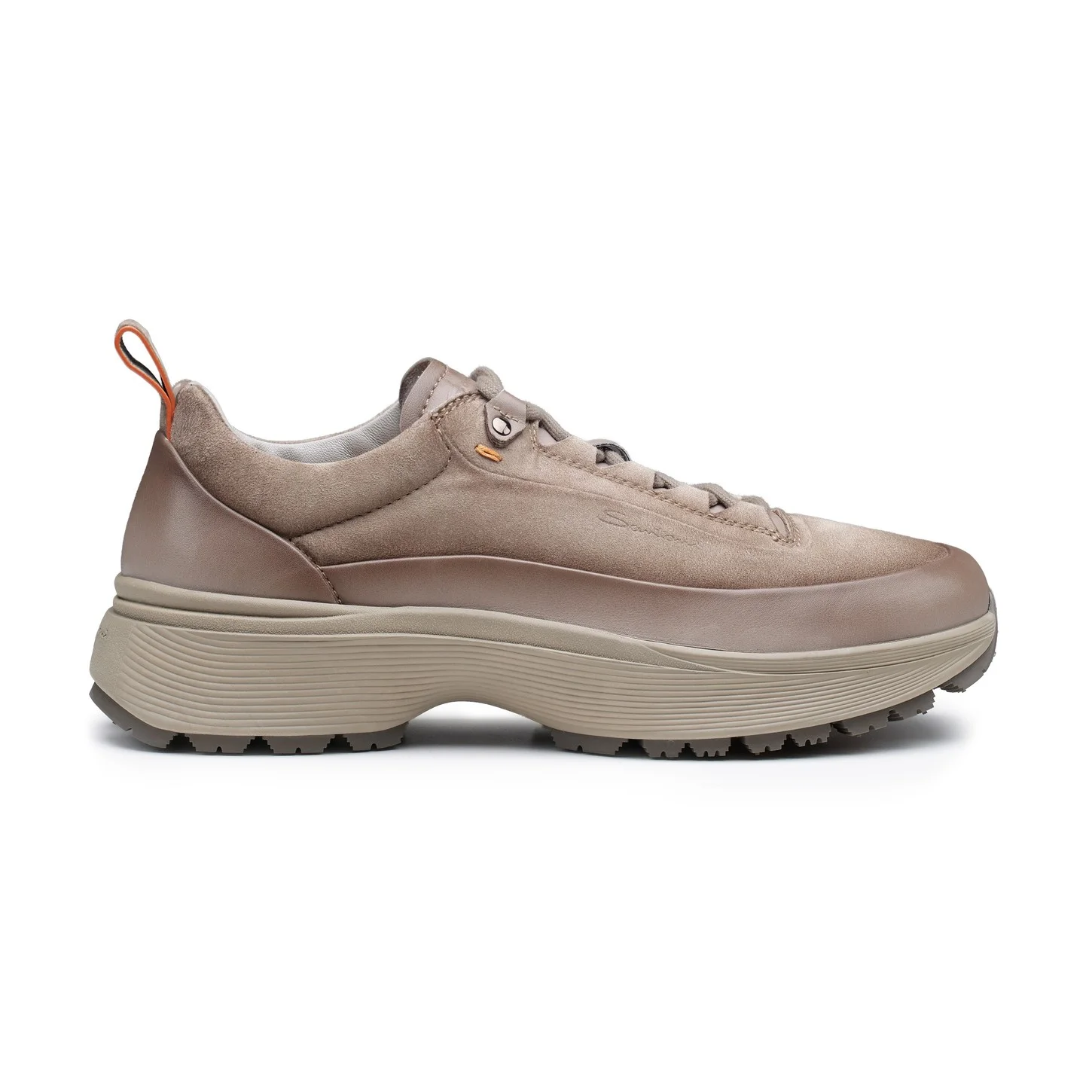 Men's dove grey leather and suede Easy Bounce Mountain sneaker - 1