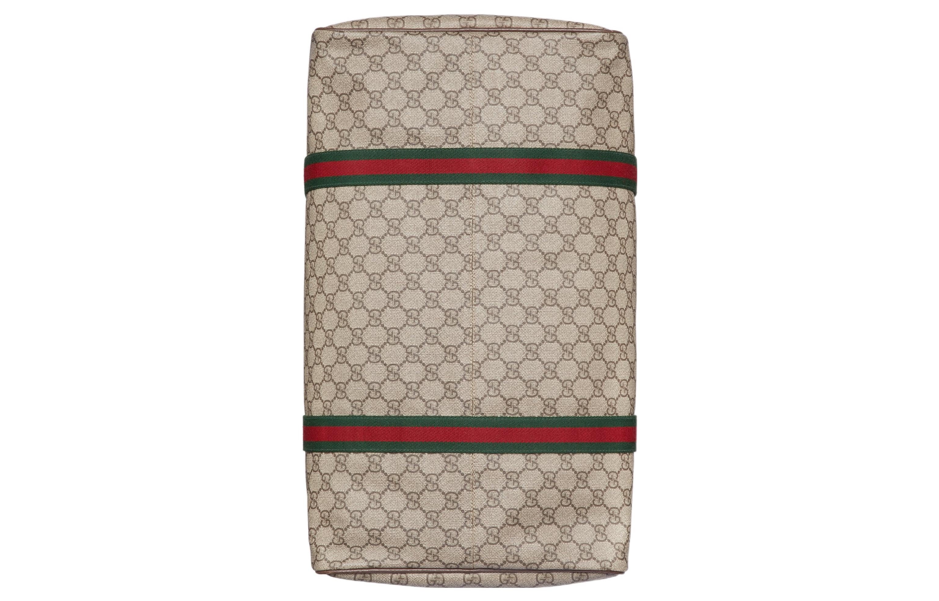 Gucci Medium Duffle Bag With Web 'Beige Brown' 758664-FACK7-9768 - 7