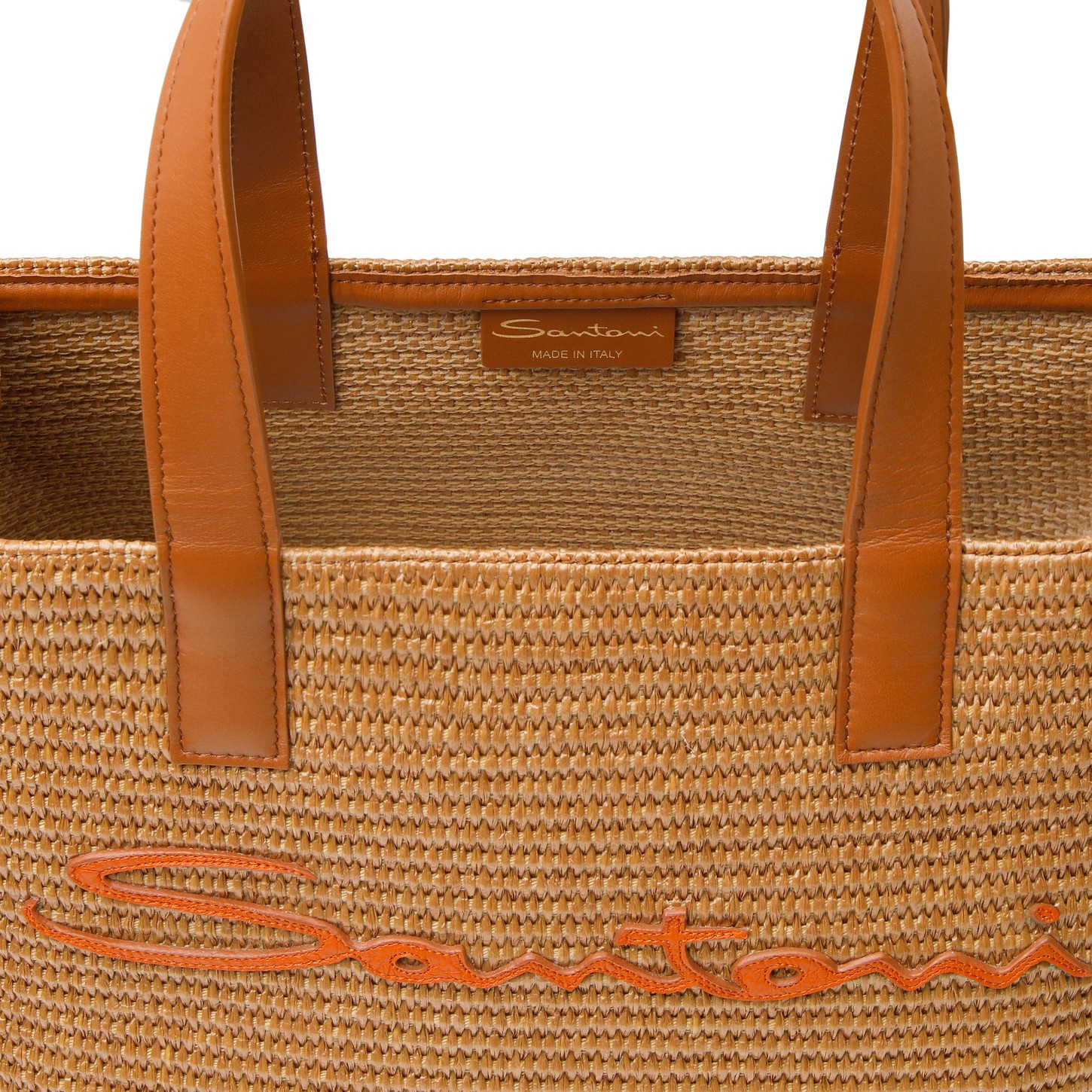 Brown raffia tote bag - 3