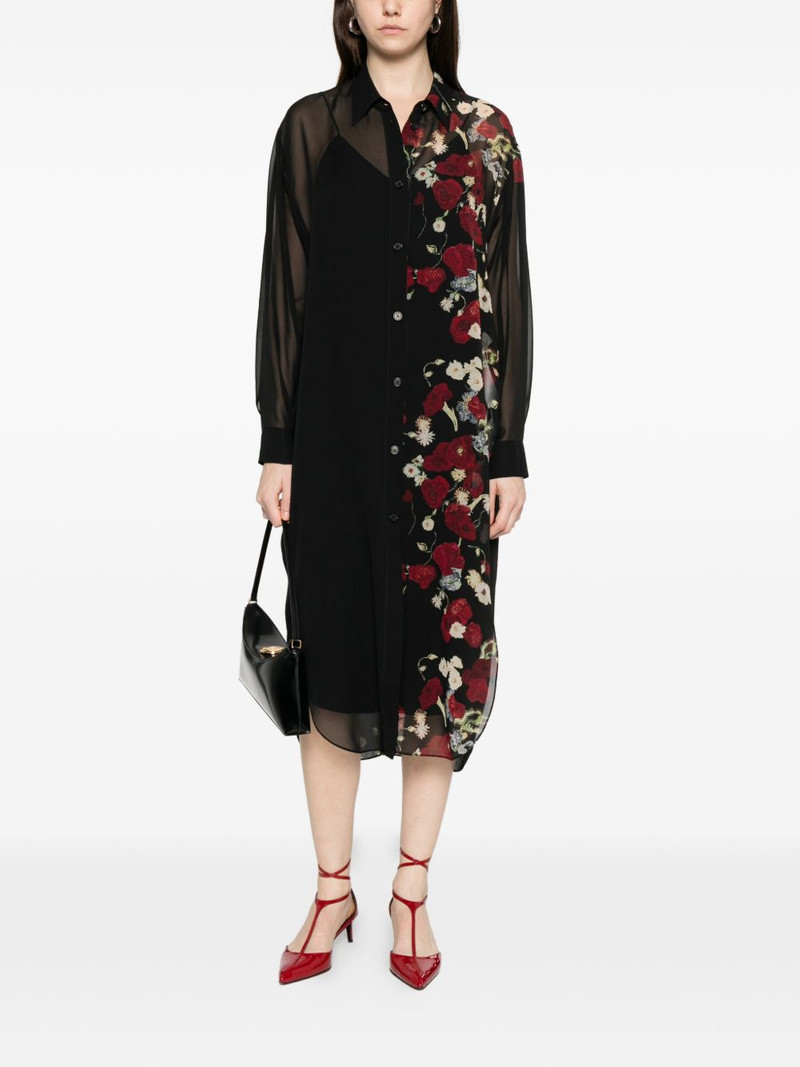 KHAITE floral-print midi shirt dress outlook