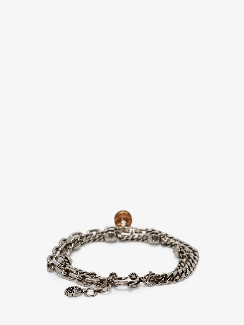 Men's Punk Stud Bracelet in Antique Silver - 4