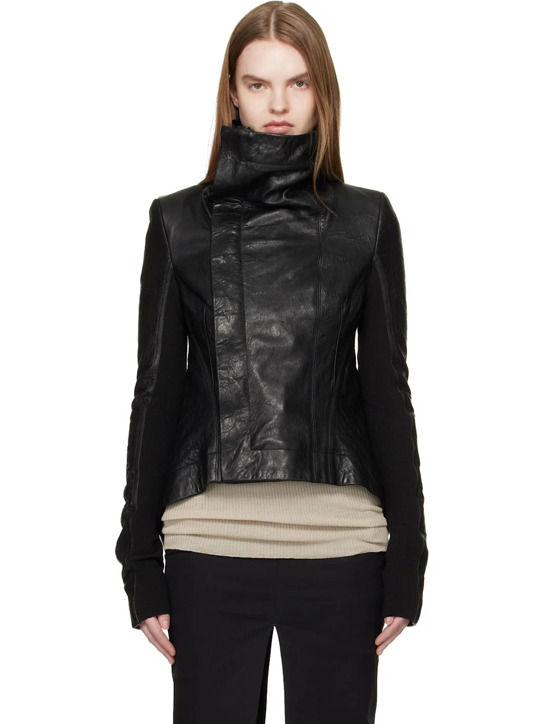 Black Temple Naska Biker Leather Jacket - 1