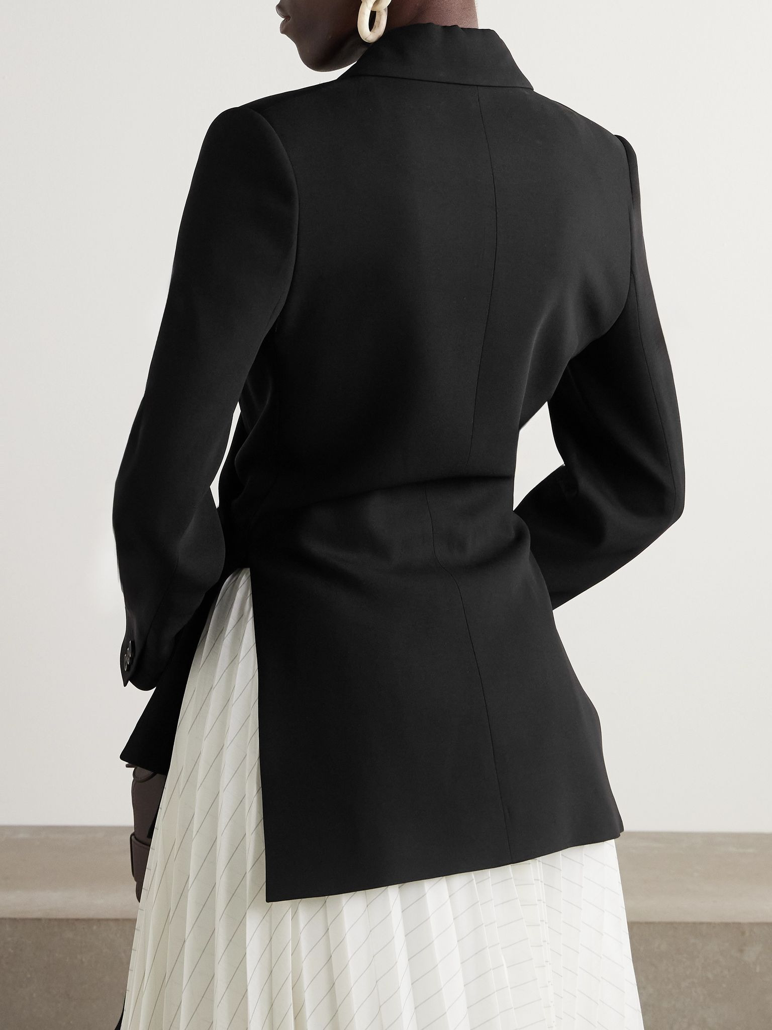 Crepe wrap blazer Black - 3