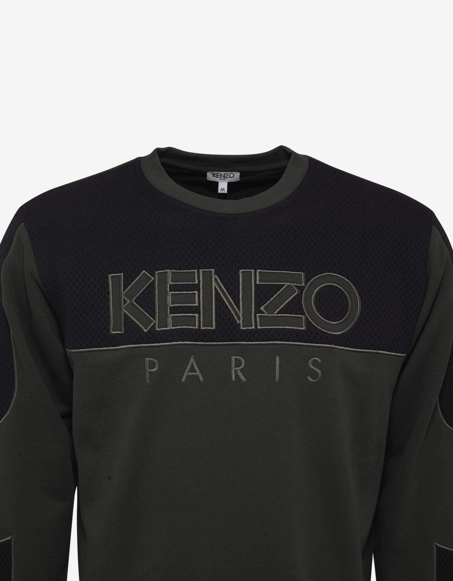 Kenzo Khaki Dual-Fabric Sweatshirt - 5