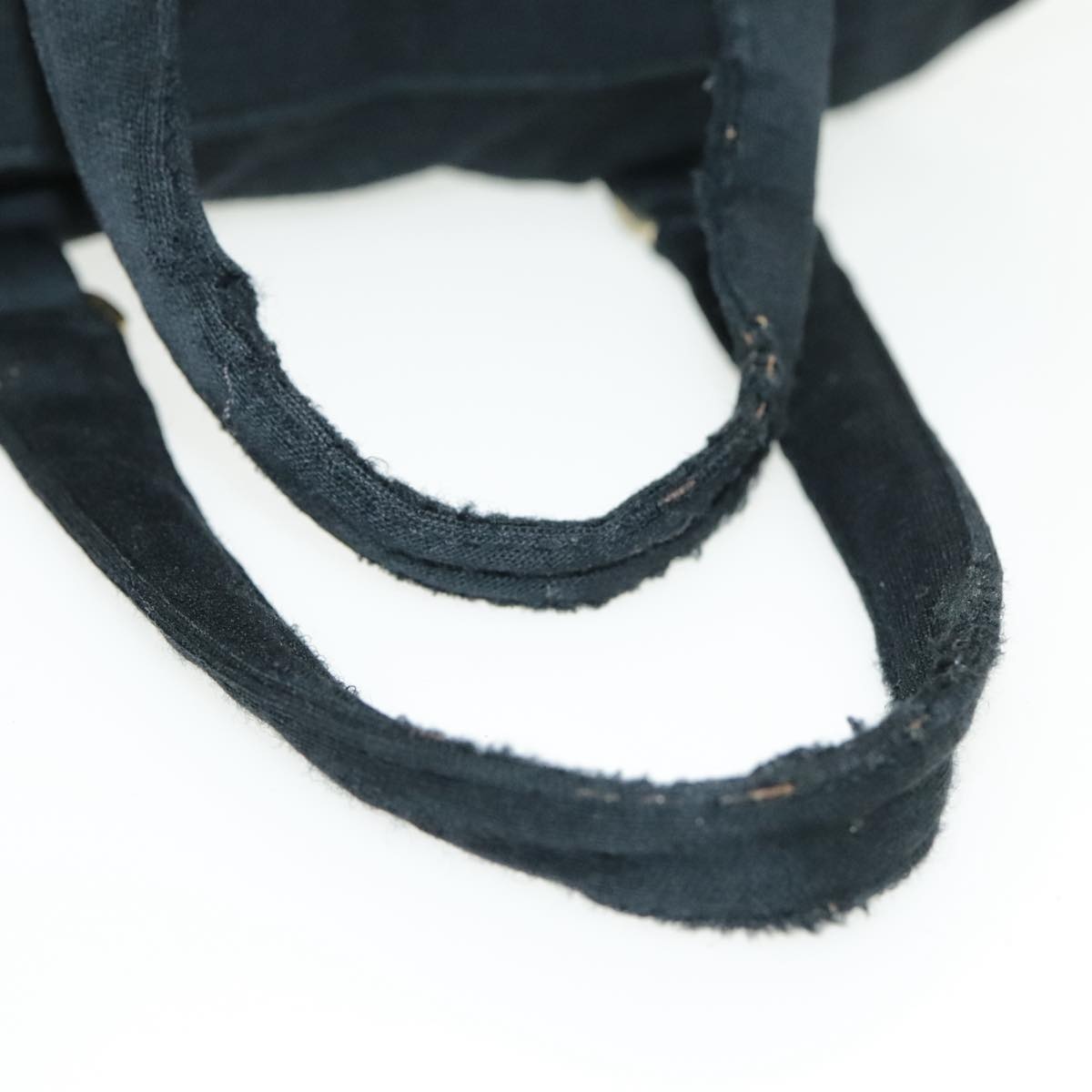 CHANEL Hand Bag Cotton Black Gold CC - 10