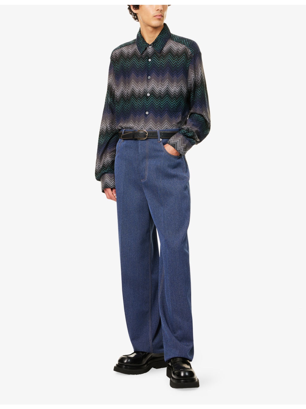 Chevron Relaxed-Fit Cotton-Blend Shirt - 2