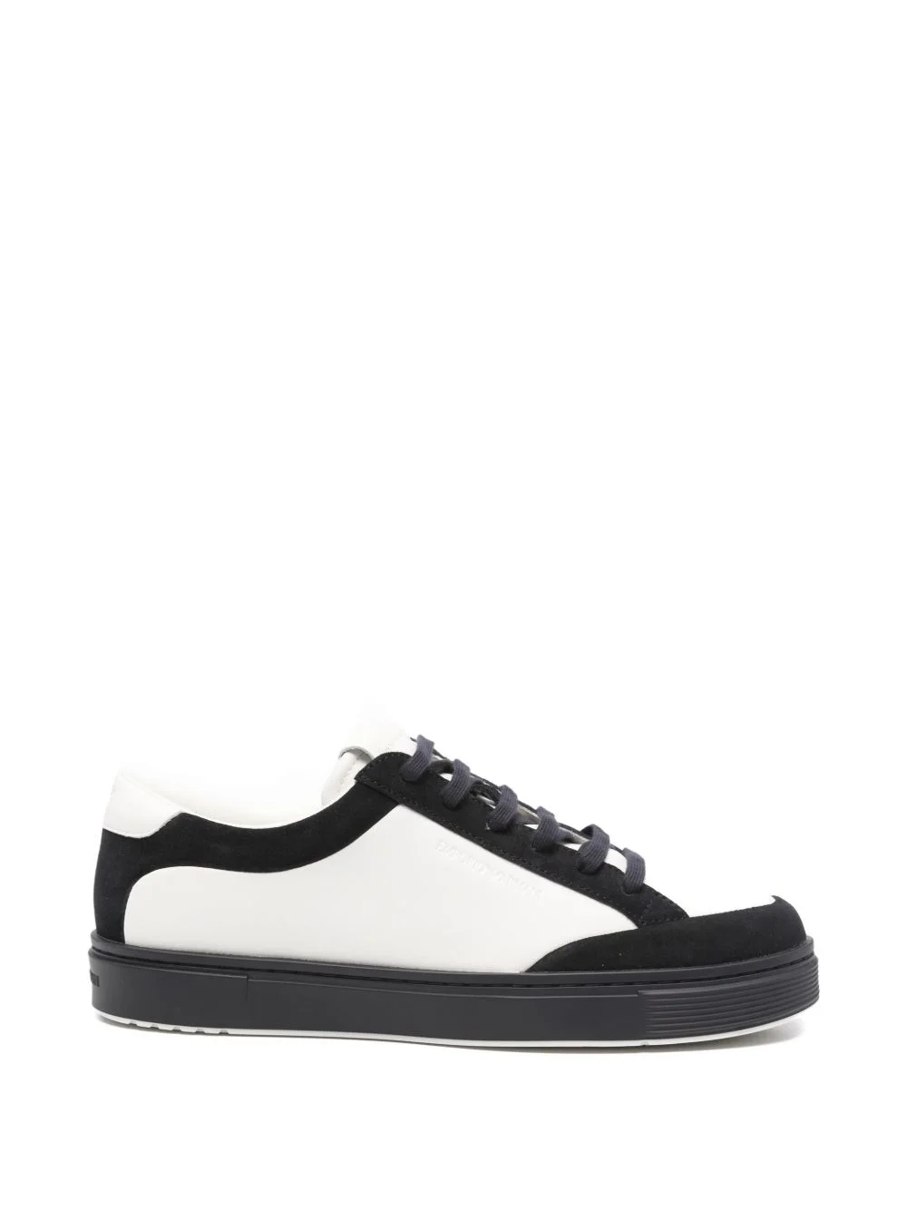 colour block leather sneakers - 1