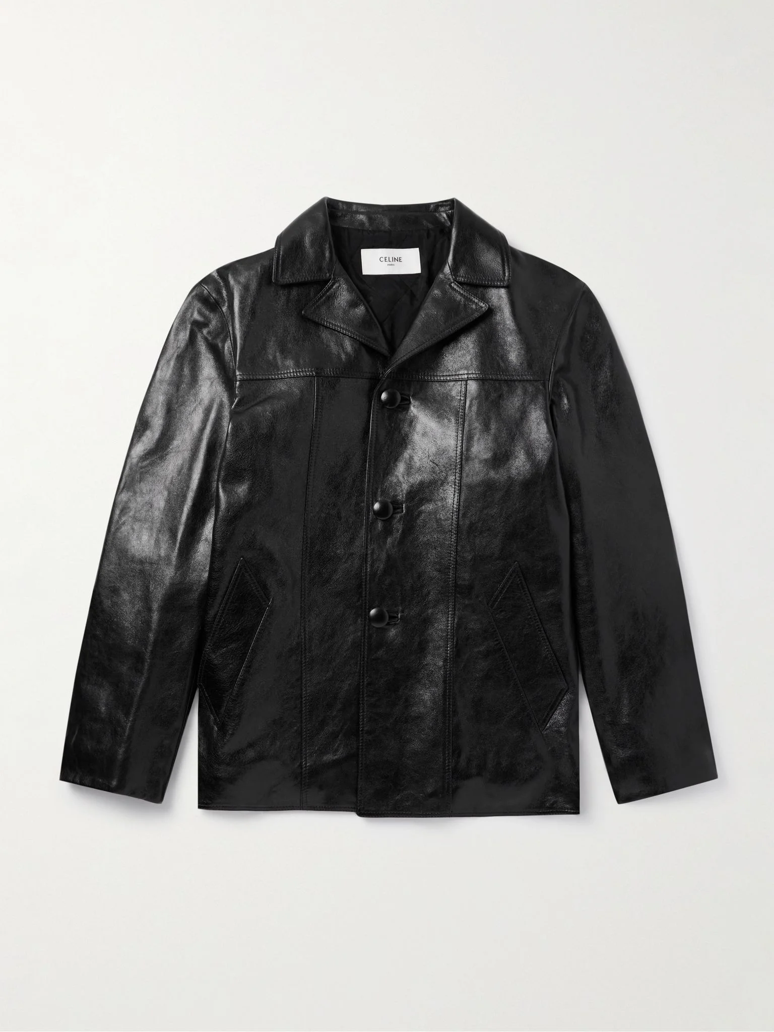 Waxed-Leather Jacket Black - 1