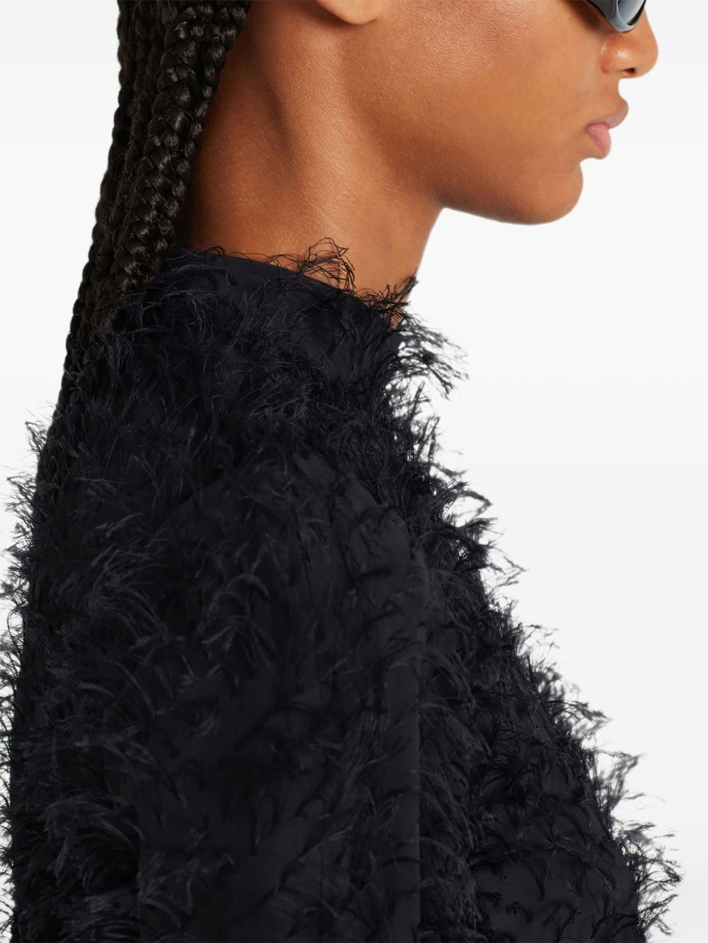 feather-embellished long-sleeve top - 5