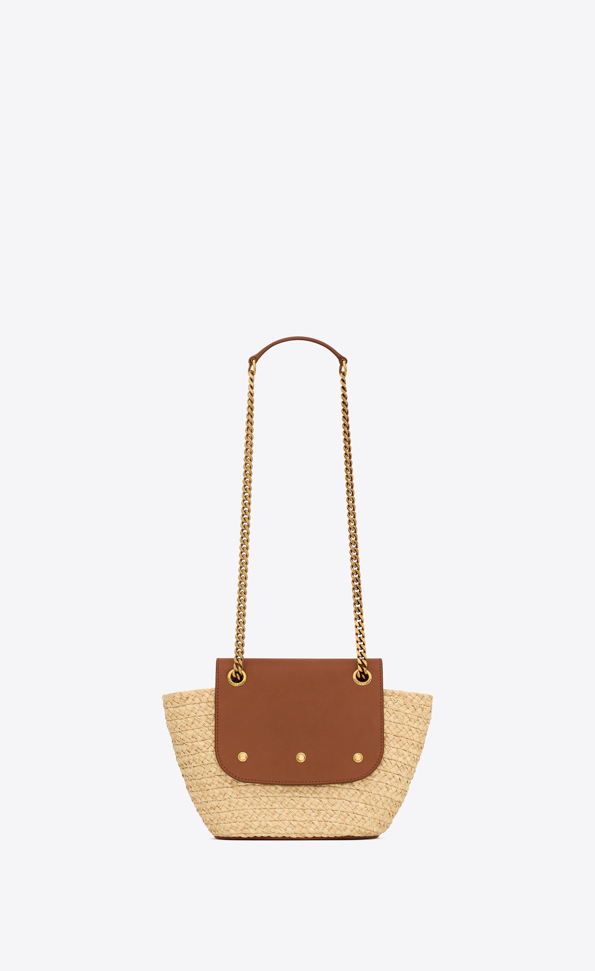 mini manon in raffia and aged vegetable-tanned leather - 3