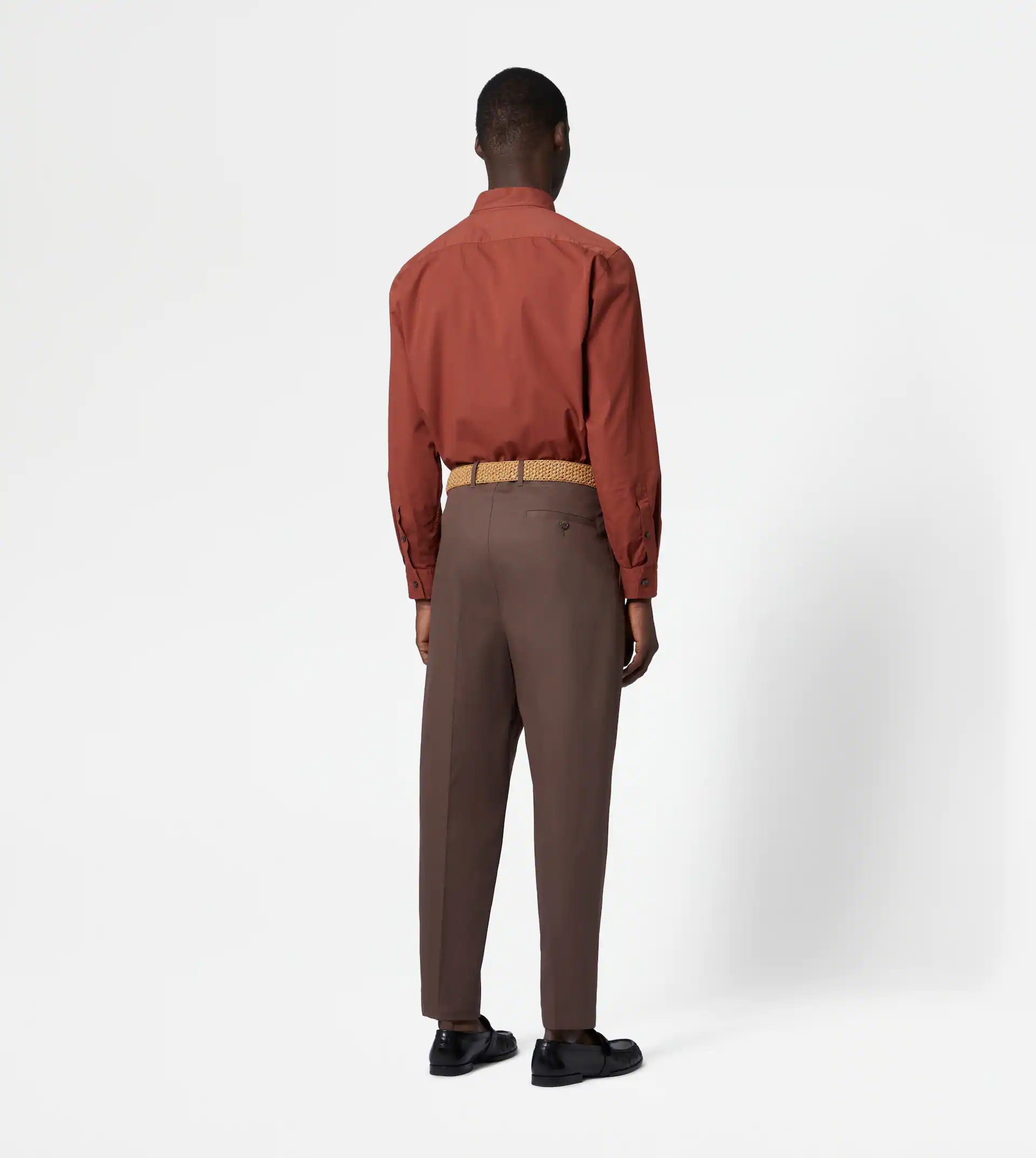 TROUSERS WITH DARTS - BROWN - 3