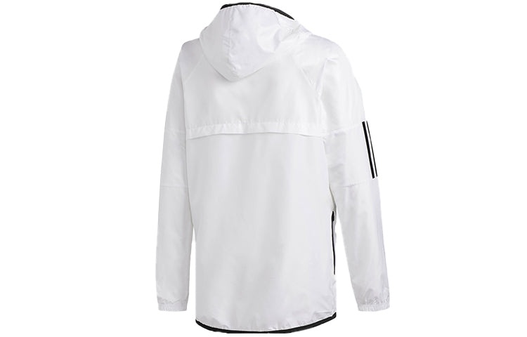 adidas Stripe Casual Sports Hooded Jacket White DU1962 - 2