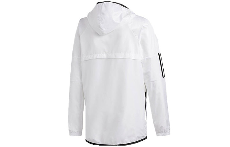 adidas adidas Stripe Casual Sports Hooded Jacket White DU1962 outlook