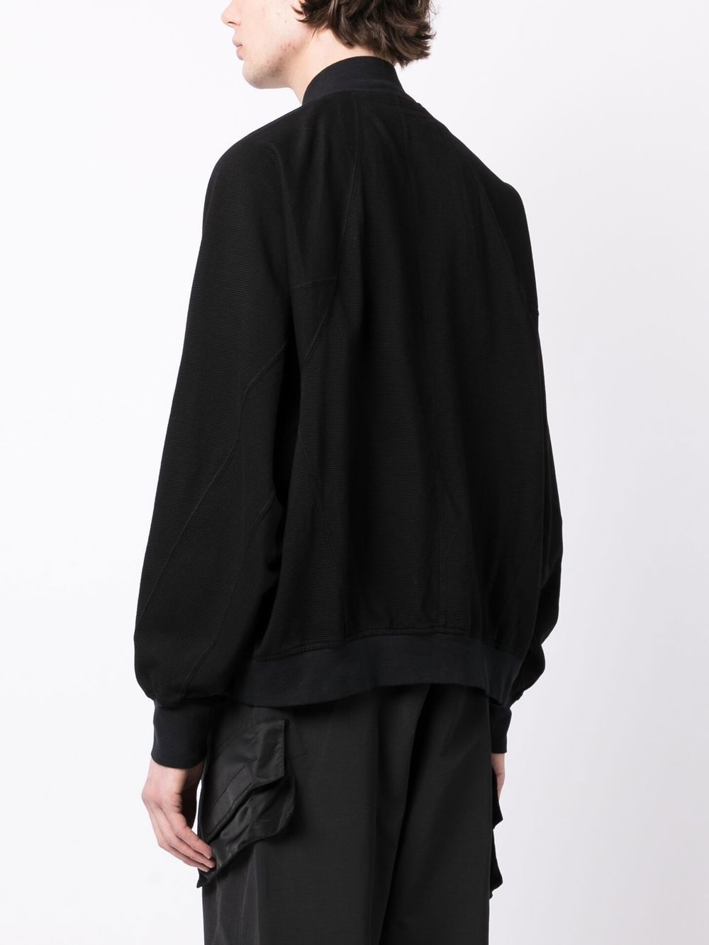ribbed cotton bomber jacket - 4