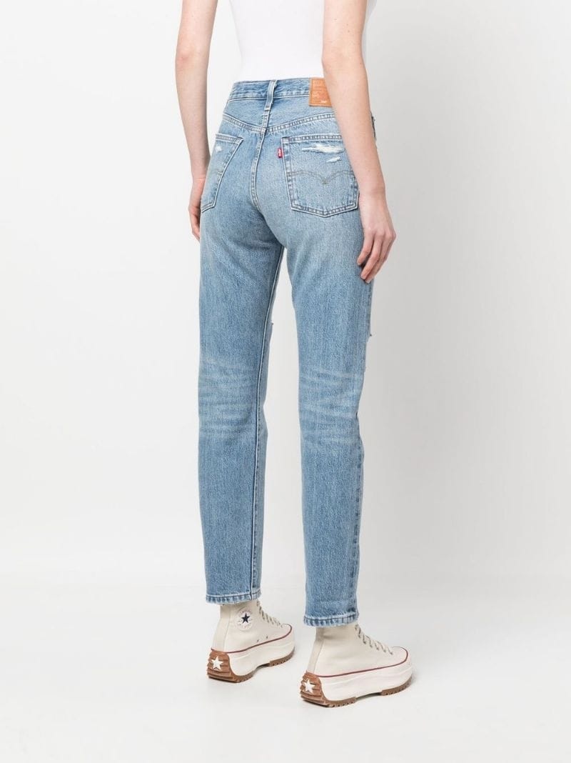 levi's cropped blue trousers - 4