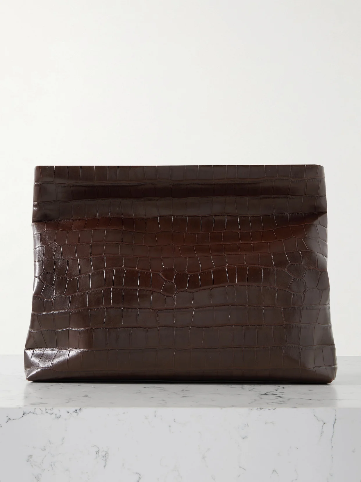 Jerry Croc-effect Leather Clutch - 1