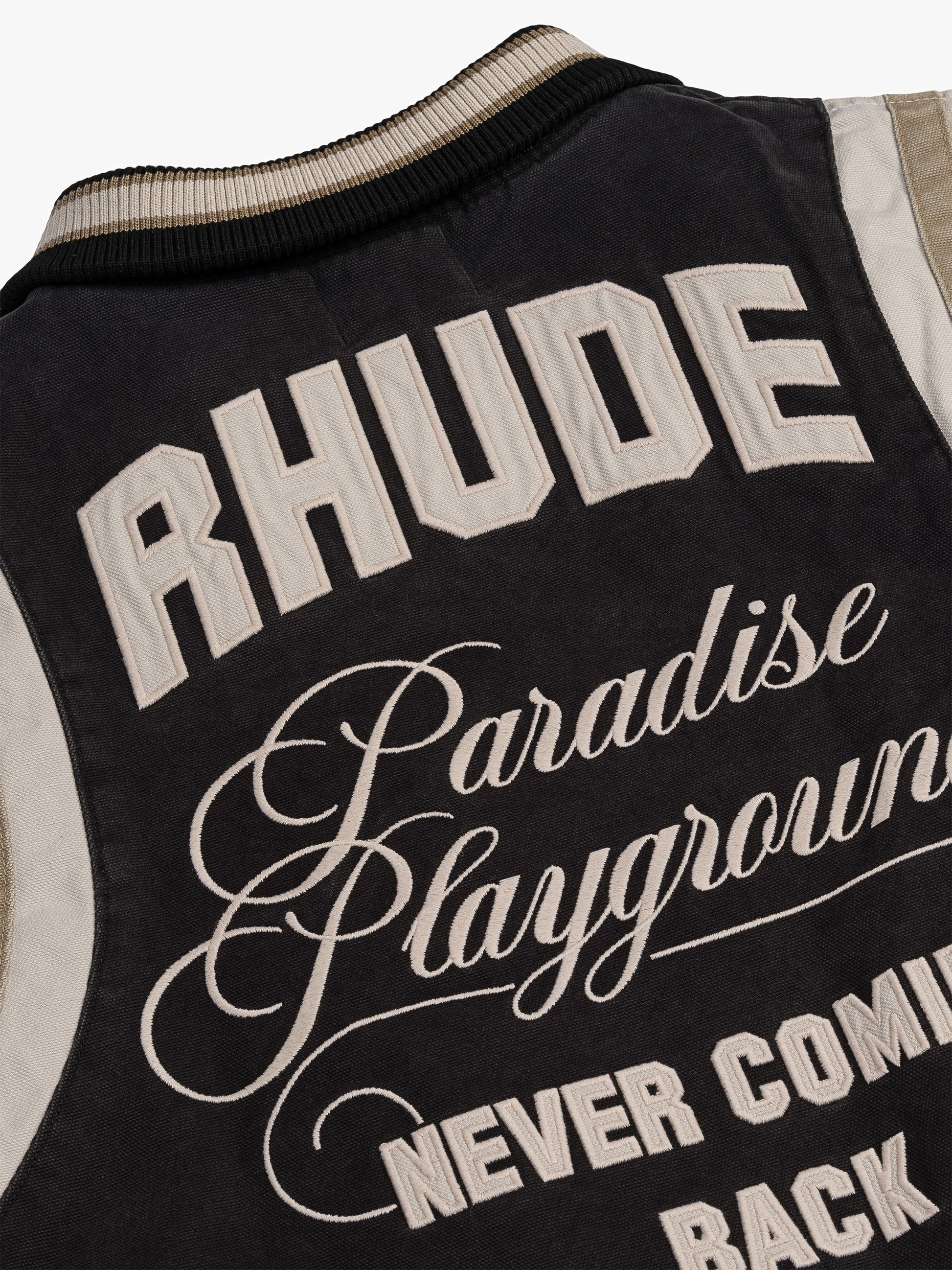 WASHED CANVAS VARSITY JACKET - 4