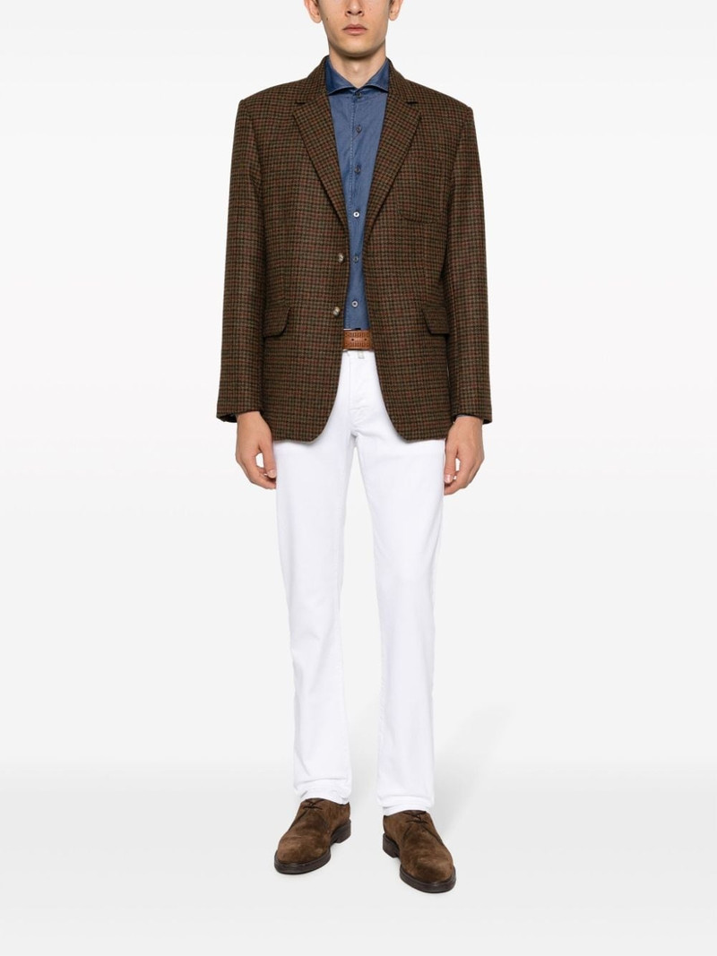 Canali spread-collar cotton-blend shirt outlook