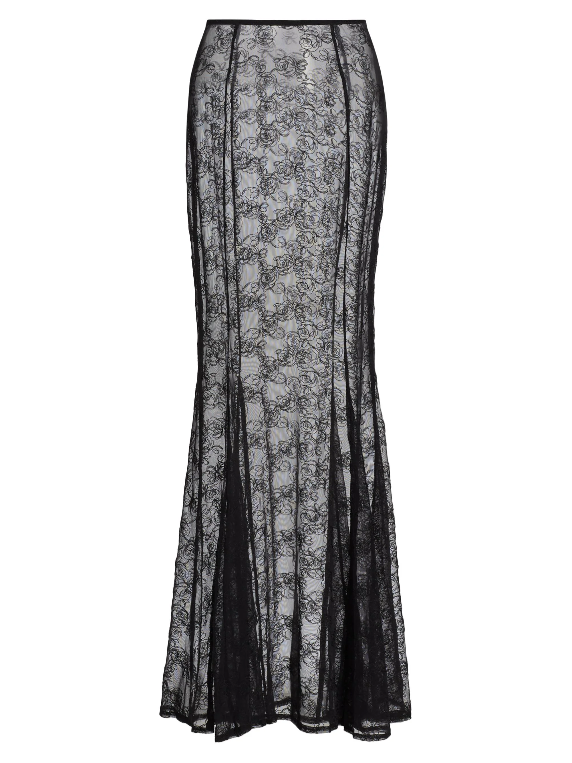 Women's La Rose Lace Maxi Skirt - Black - 1