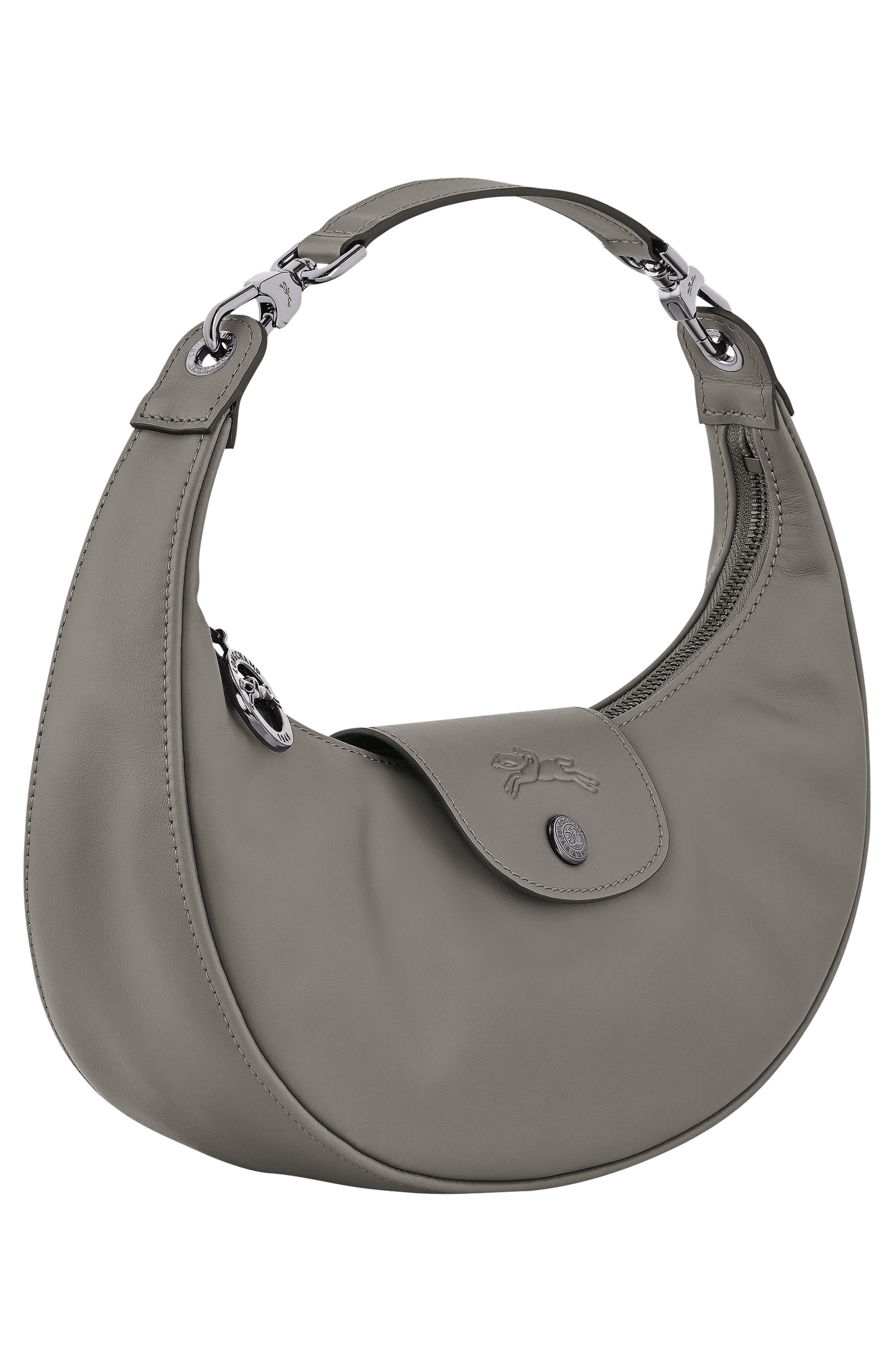 Longchamp Le Pliage Xtra Round Leather Top Handle Bag in Turtledove at Nordstrom - 4