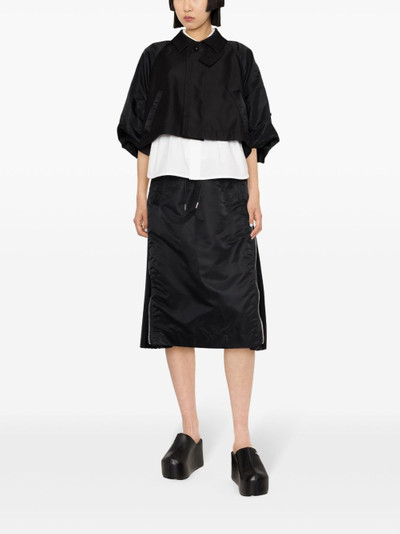 sacai puff-sleeves cropped jacket outlook