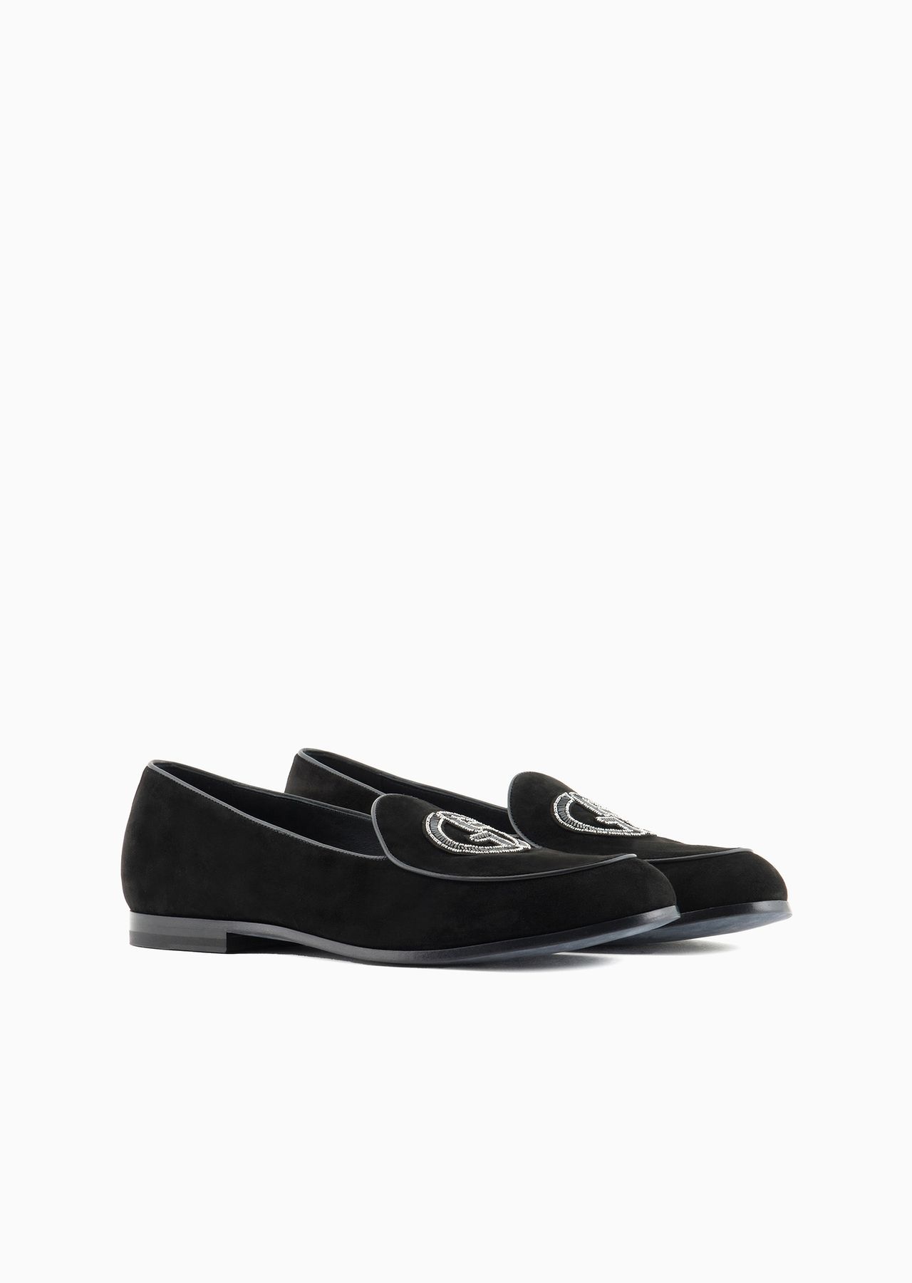 Suede loafers with embroidered logo - 2