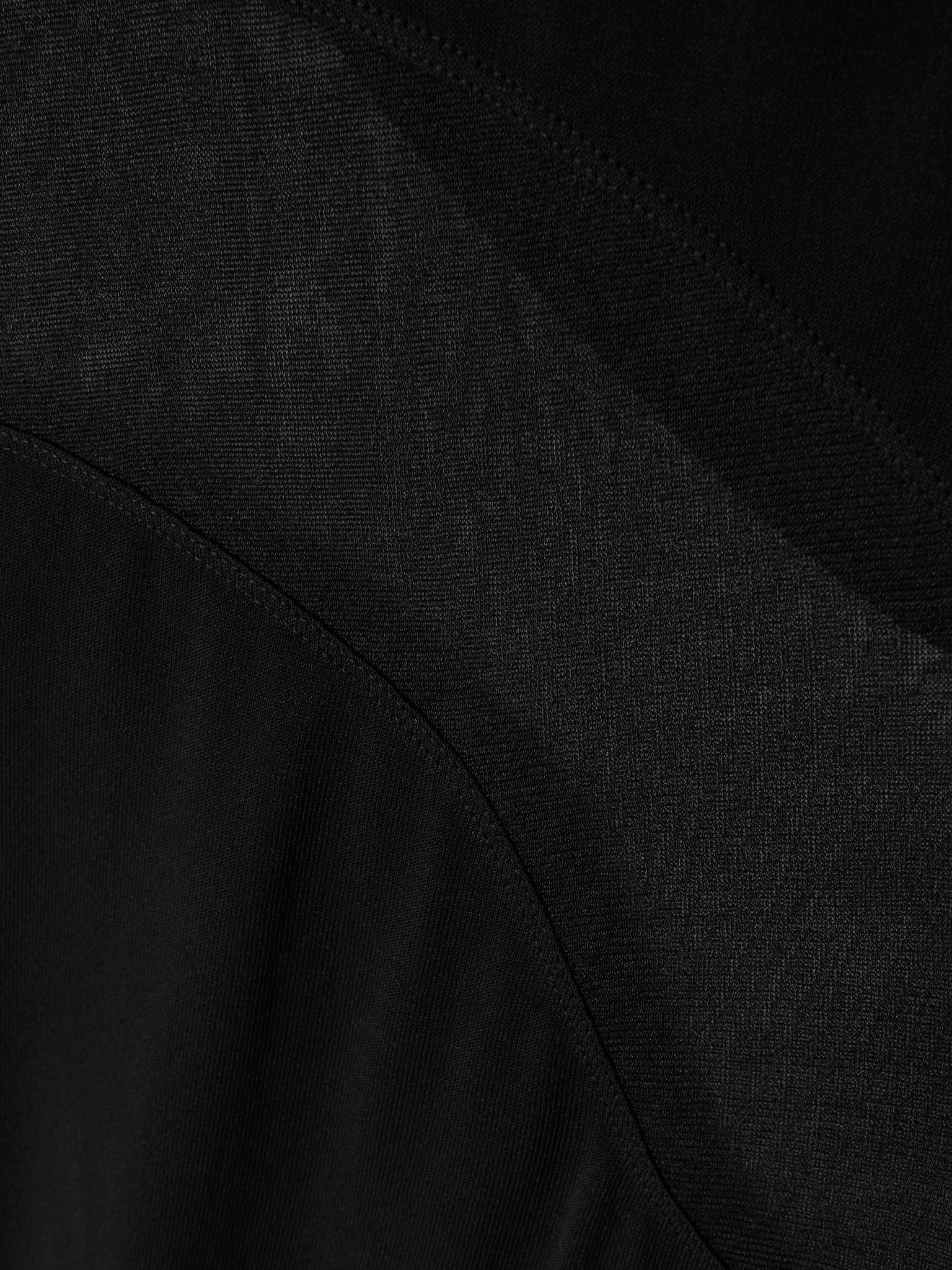 Silk mesh-trimmed crepe gown Black - 4