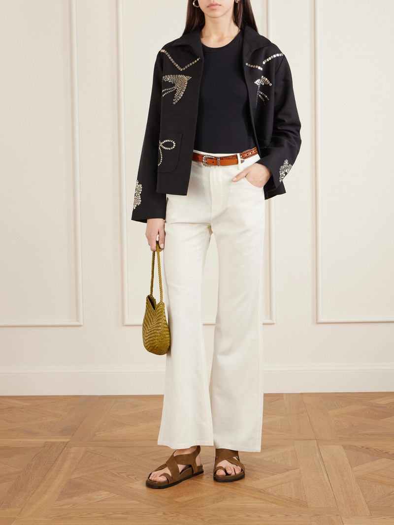 ALIX OF BOHEMIA Bunny Silk-twill Flared Pants outlook
