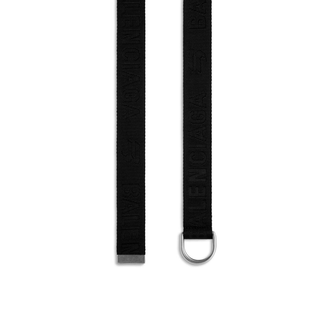 Balenciaga Black/Dark Grey Canvas D Ring Belt | Balardi
