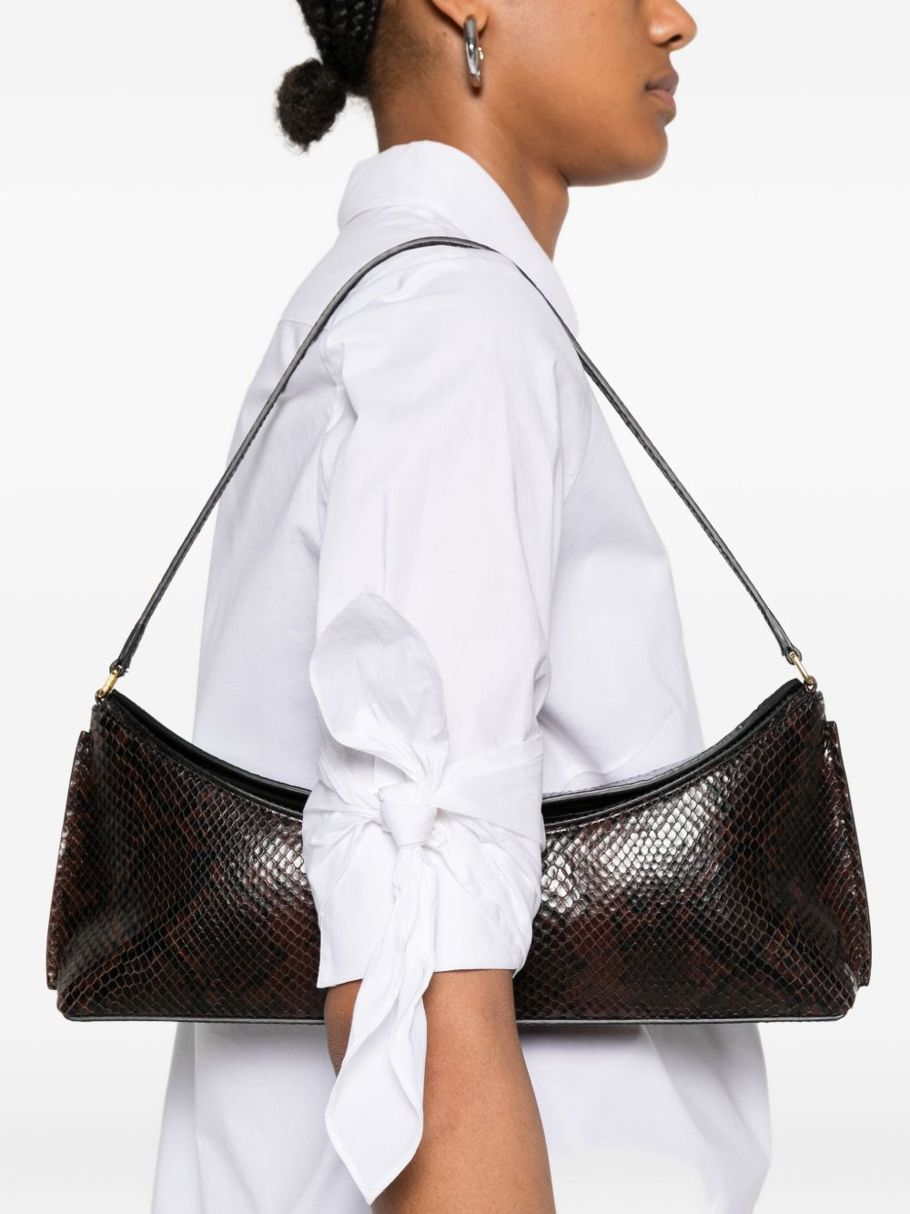 tie-cuff half-sleeve top - 5
